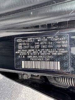 2022 Hyundai Elantra Hybrid Blue 4dr Sedan